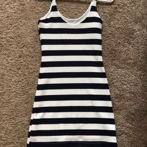 Navy & White Striped Dress